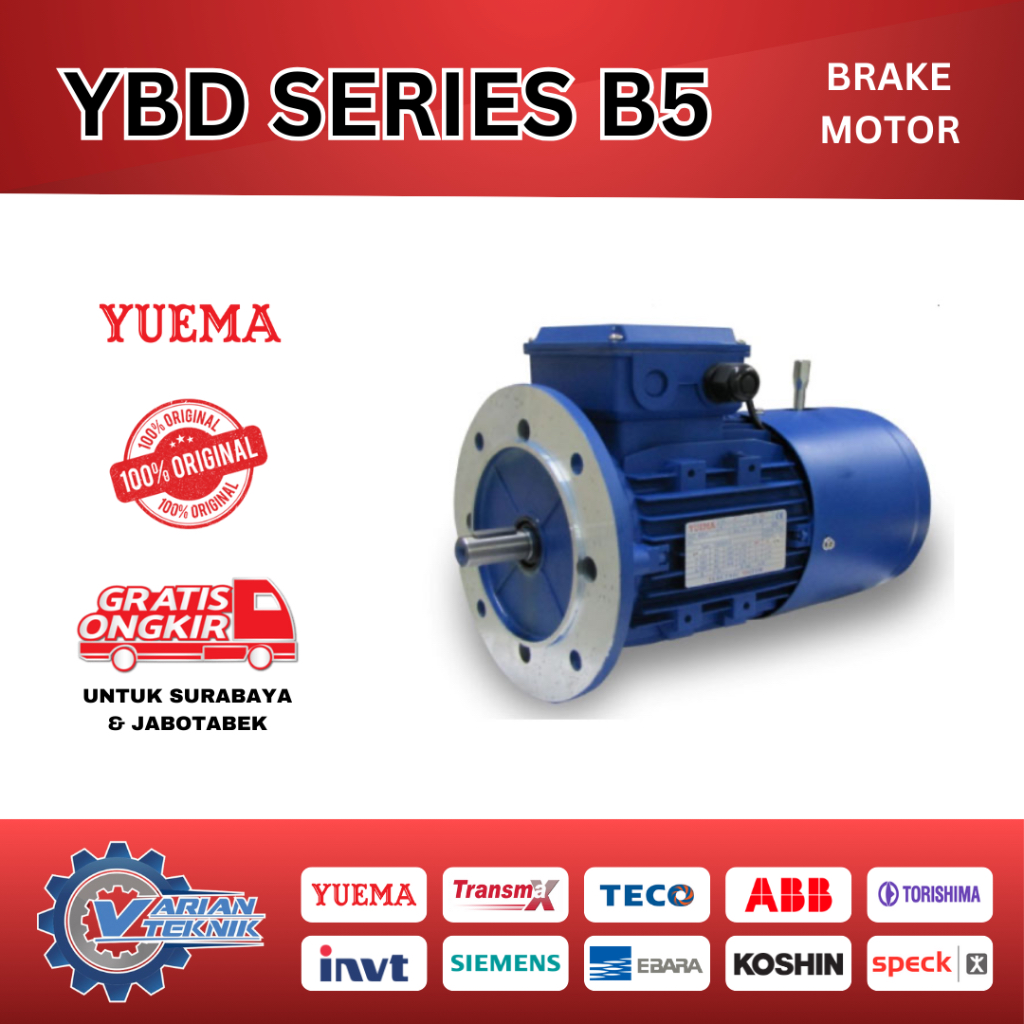 Jual YBD 4P/6P 1,1KW 1,5HP B5 Three Phase | Motor YBD 1400RPM 1000RPM 1 ...