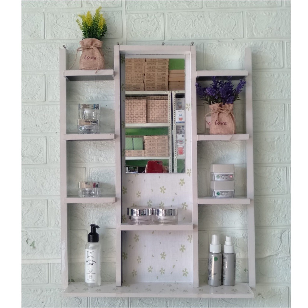 Jual Rak Rias Cermin 2 Tiang / rak Kosmetik Gantung Motif / Rak Make up ...