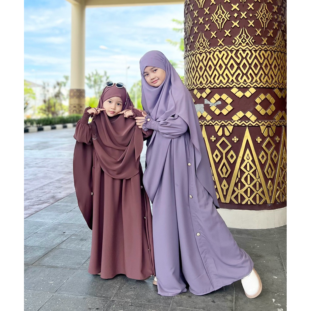 Jual NEW SYAFA ABAYA FOR KIDS BAHAN ANTI UV set french khimar daily ...