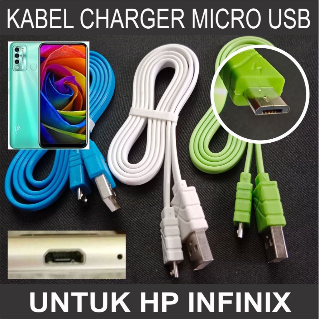 Jual COD Kabel Charger Micro USB Buat HP INFINIX SMART 7 6 5 4 3 HD ...