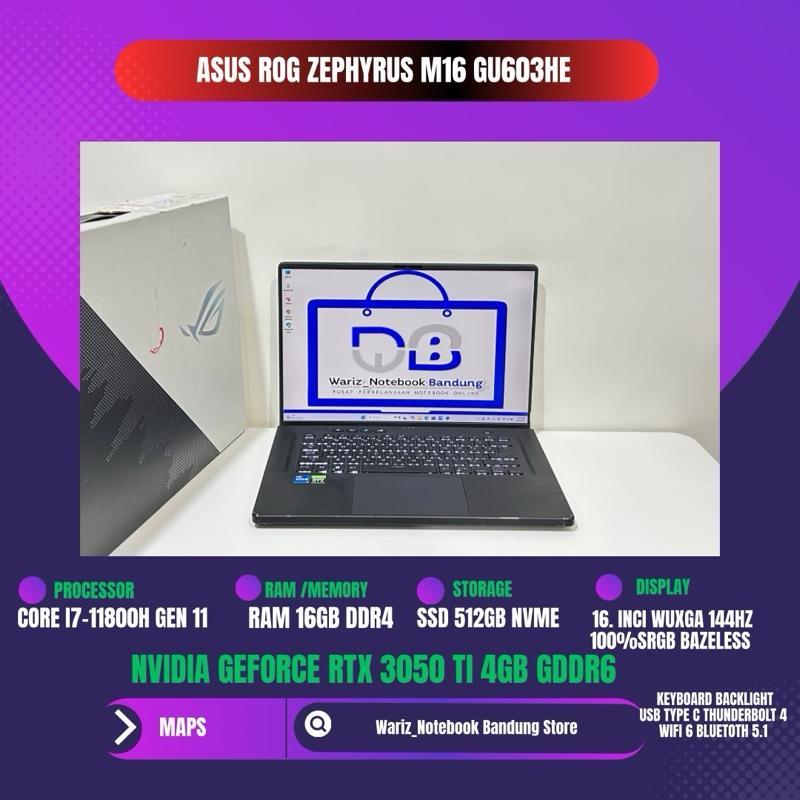 Jual ASUS ROG ZEPHYRUS M16 GU603HE CORE I7-11800H NVIDIA RTX 3050 Ti ...