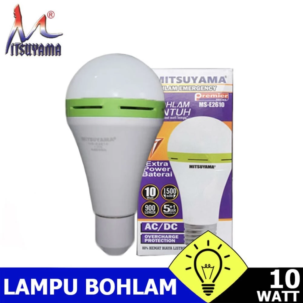 Bohlam Lampu LED Emergency Premier 10W Cahaya Lebih Terang MS-E2610 | AutoStock