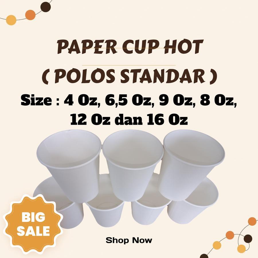 Jual TERBARU PAPER CUP PUTIH POLOS [50 PCS] Hot Paper Cup Putih Polos 2 ...
