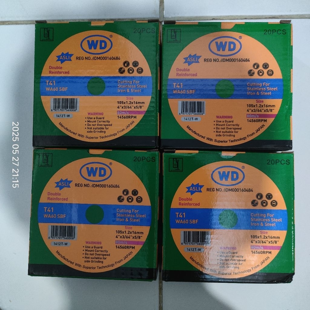 Jual Batu Gerinda Potong WD 4 Inch 1 Pak/Cutting Wheels 4