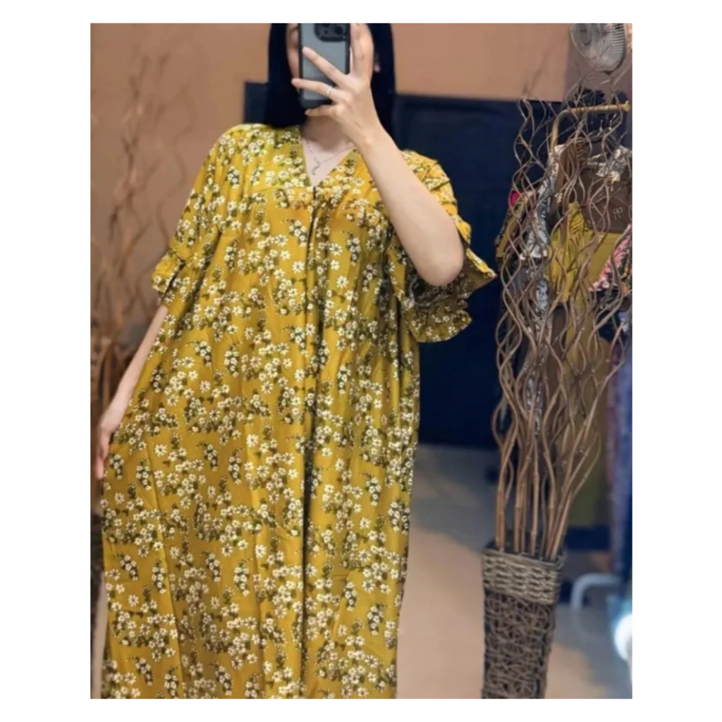 Gambar 2 Daster Amanda Rayon Jumbo Motif Bunga Pink – Daster Wanita Adem dan Nyaman