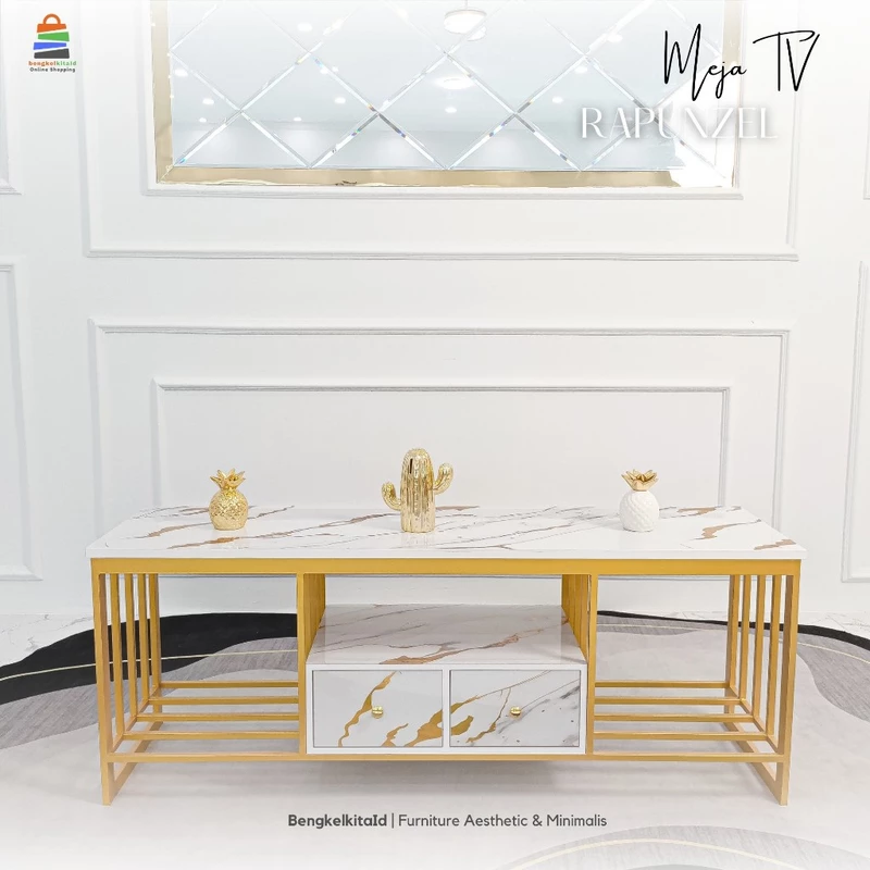 Rapunzel Meja TV Credenza | Bufet Minimalis Modern Terbaru I Lemari TV Minimalis ModernI Rak Tv Besi