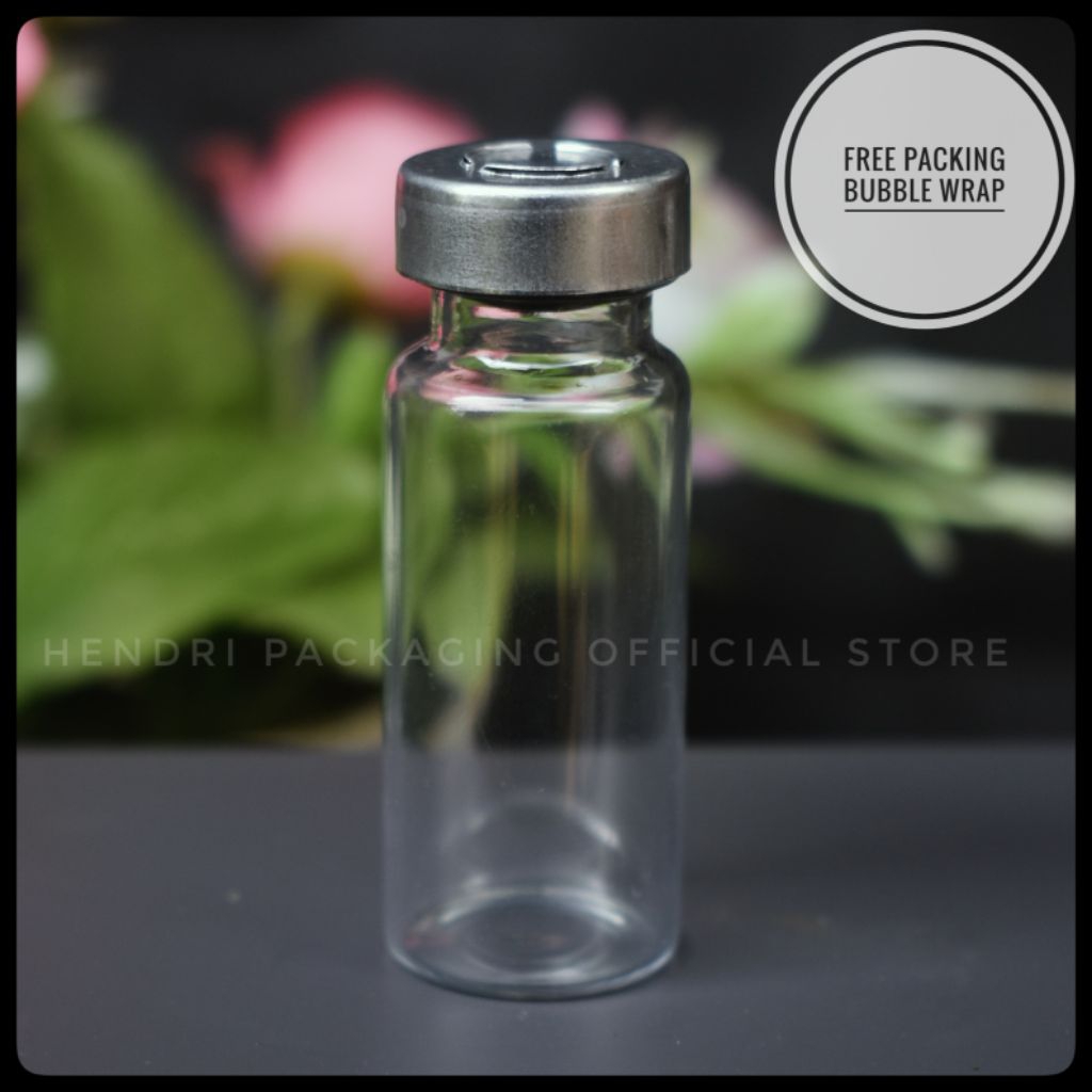 Jual Botol Kaca Vial 10ml Tinggi Tutup Karet Segel Aluminium | Shopee ...