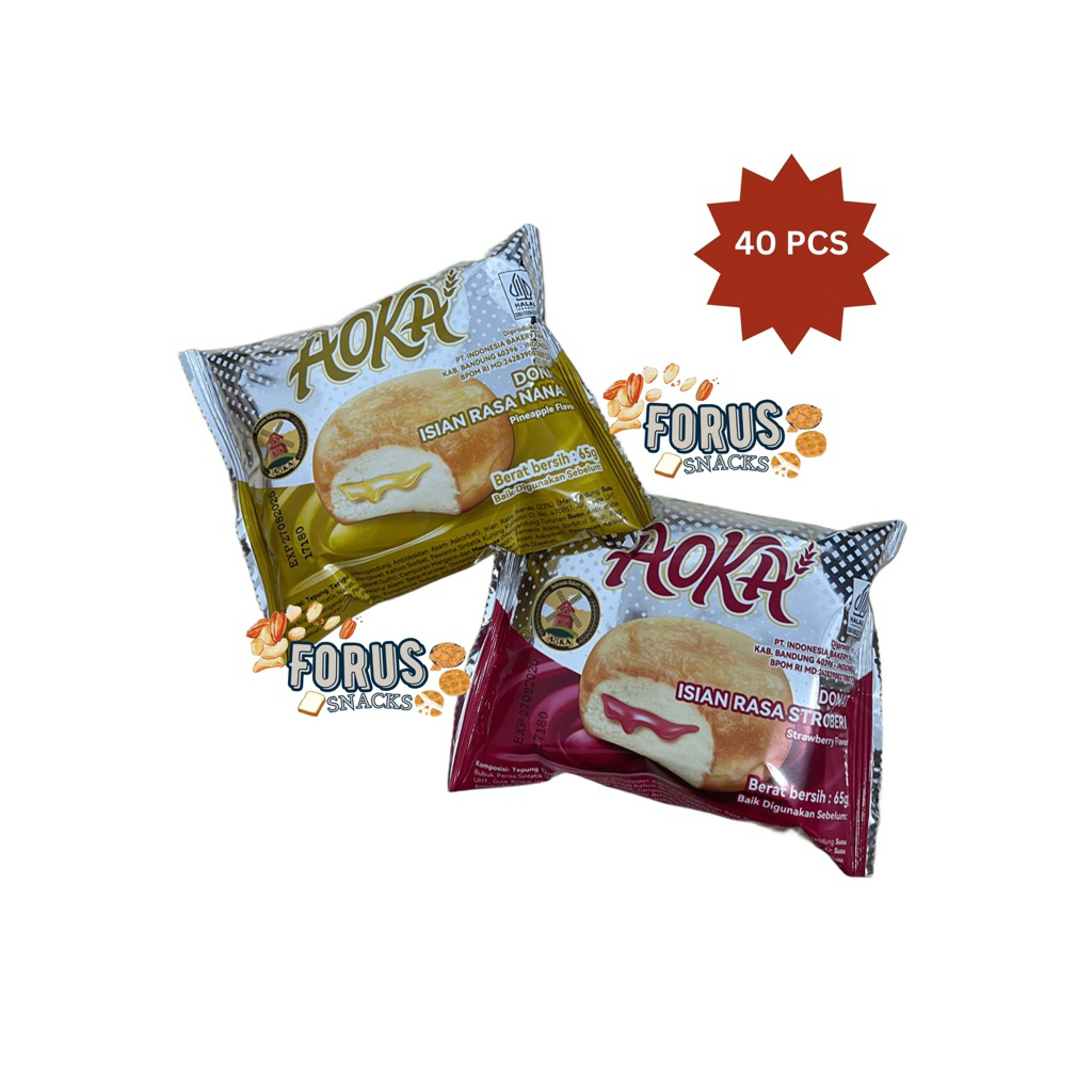 Jual AOKA ROTI DONAT PER 1 DUS ISI 40 PC…