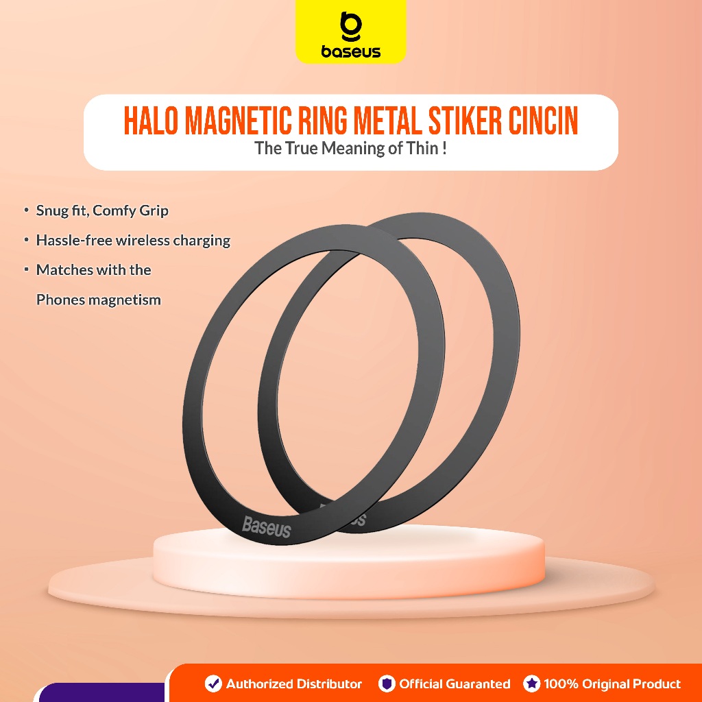 Jual BASEUS Halo Magnetic Ring Metal Stiker Cincin Magsafe Iphone 12 13 ...