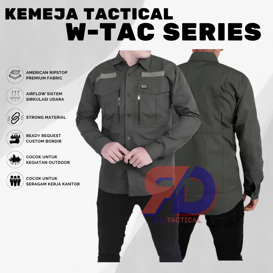 Jual RD Kemeja PDH Tactical W-Tac Lengan Panjang Pria Wanita Bahan ...
