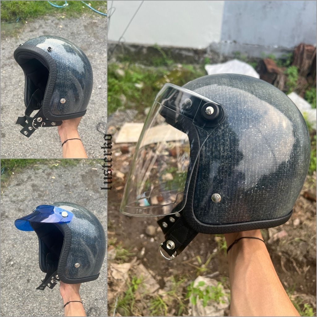Jual Helm Slimhead Shadow Raw Ebony List Troton. | Shopee Indonesia