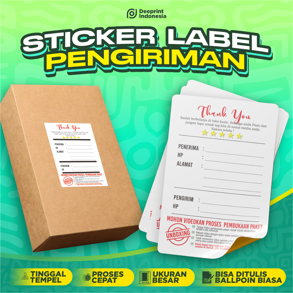 Jual Stiker Label Pengiriman Olshop + Ucapan Terima Kasih + Keterangan ...