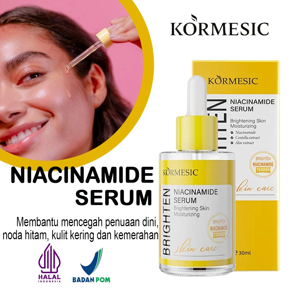 [BPOM] KORMESIC Niacinamide Serum 30ml Brightening All Skin Serum Pencerah Wajah Glowing | AutoStock