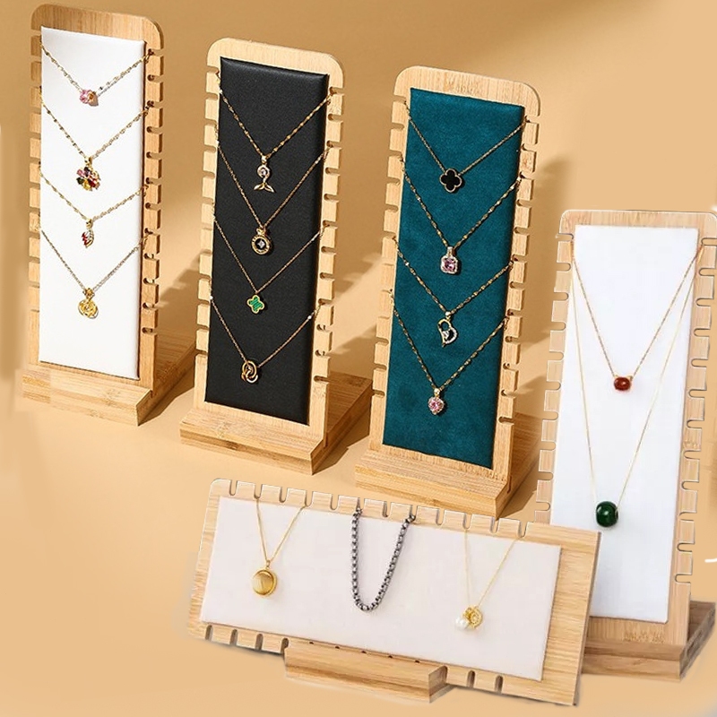 Jual kayu bambuPerhiasan display kalung rak yang dapat dilepas panjang ...