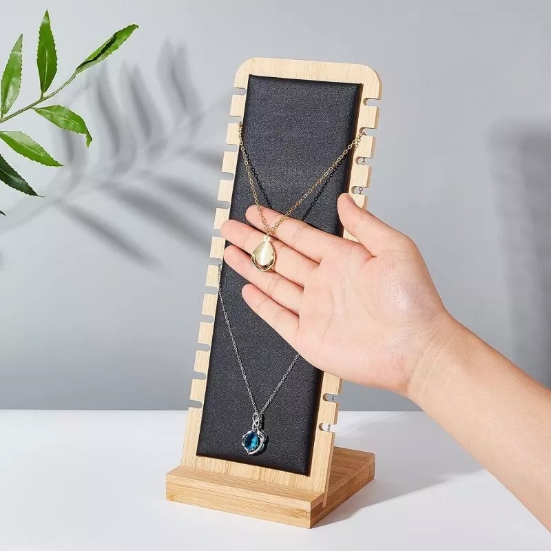 Jual kayu bambuPerhiasan display kalung rak yang dapat dilepas panjang ...