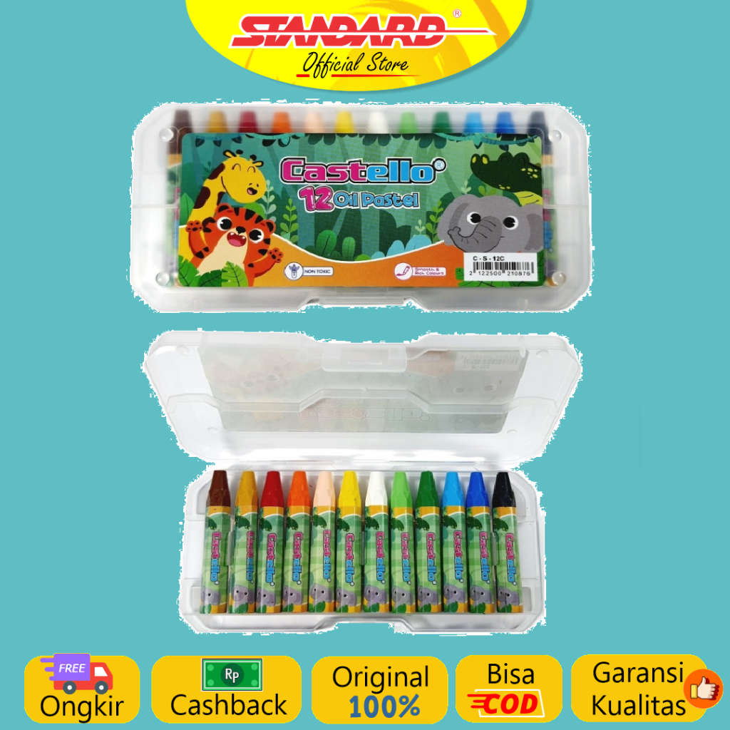 Standard - Castello Oil Pastel 12 / Set ( Crayon / Pewarna / Coloring ) (6)
