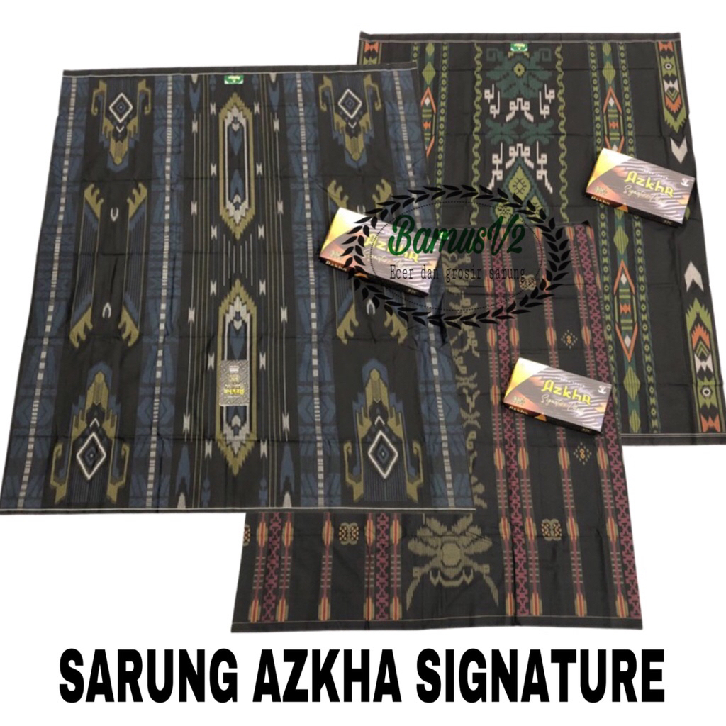 Jual SARUNG AZKHA SIGNATURE COLOR BLACK | Shopee Indonesia