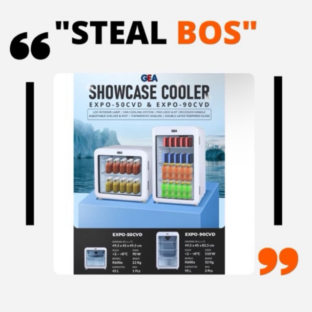 Jual showcase expo gea 3 rak 95 liter GEA showcase 3 rak expo 90 cvd ...