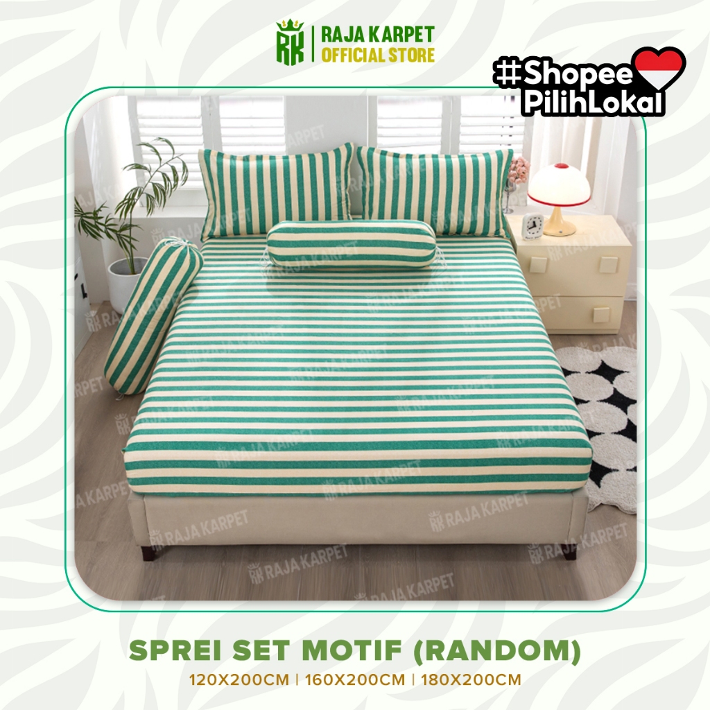 Jual RAJA KARPET Sprei Set Sarung Bantal Guling Aneka Motif Ukuran 120 ...