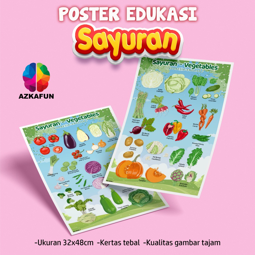 Jual Poster Edukasi SAYUR-SAYURAN - Poster edukasi anak | Shopee Indonesia