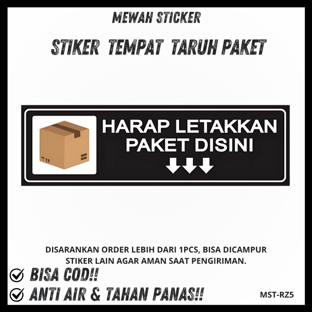 Jual Sticker taruh paket disini / stiker letakkan paket / stiker taruh ...