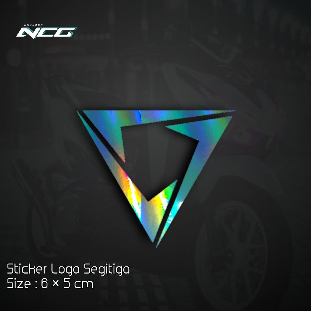 Sticker Triangle Logo Stiker Cutting Segitiga Motor Keren