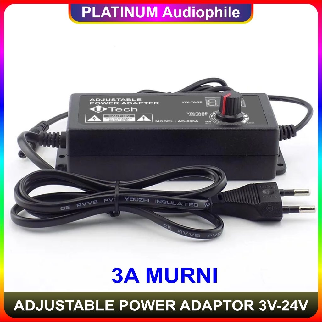 Jual Adjustable Adaptor 3V-24V DC 3A / 5A Murni Switching Power Supply ...