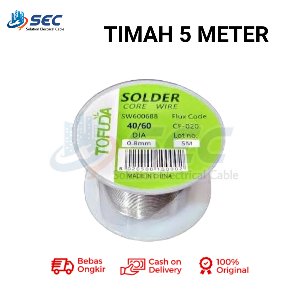 Jual Timah Solder Panjang 5M 08.mm TOFUDA - Timah Roll Gulung | Shopee ...