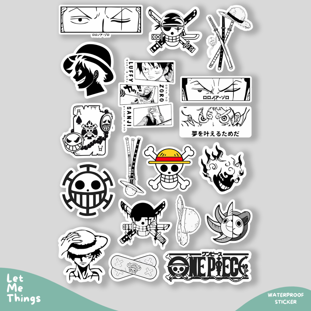 Jual Sticker anime One Piece || Stiker One Piece untuk helm laptop case ...
