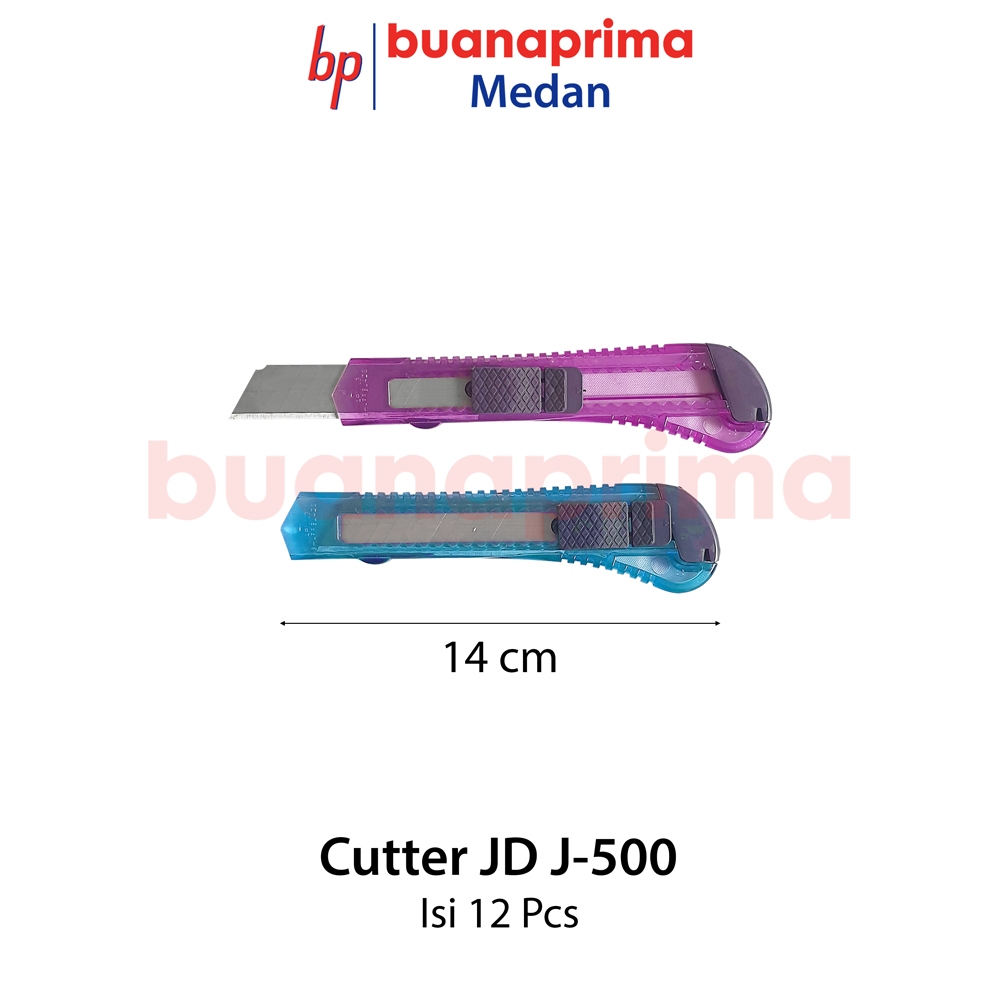 Jual CUTTER TRANSPARAN JD J-500 isi 12 pcs Cutter Besar Papan Bening ...