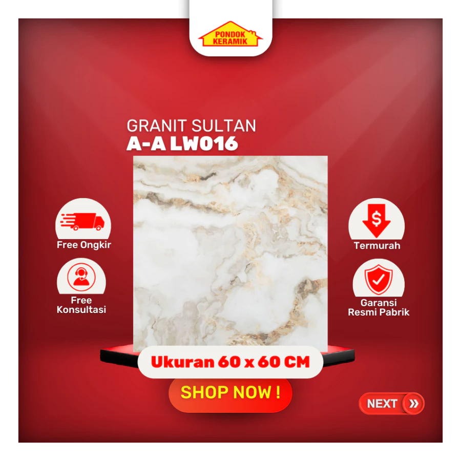 Granit Lantai Sultan 60x60 AA LW016 Granit Glossy Marble Marmer