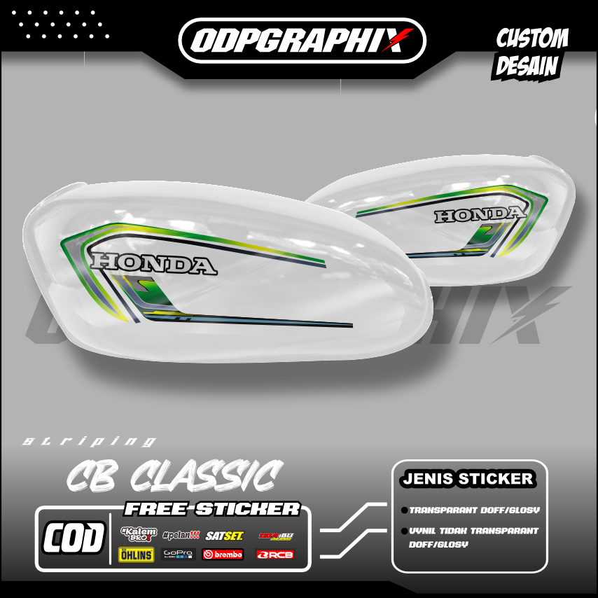 Jual STIKER MOTOR CB CLASSIC FACELIFT STRIPING TRANSPARAN DESAIN UNIK ...