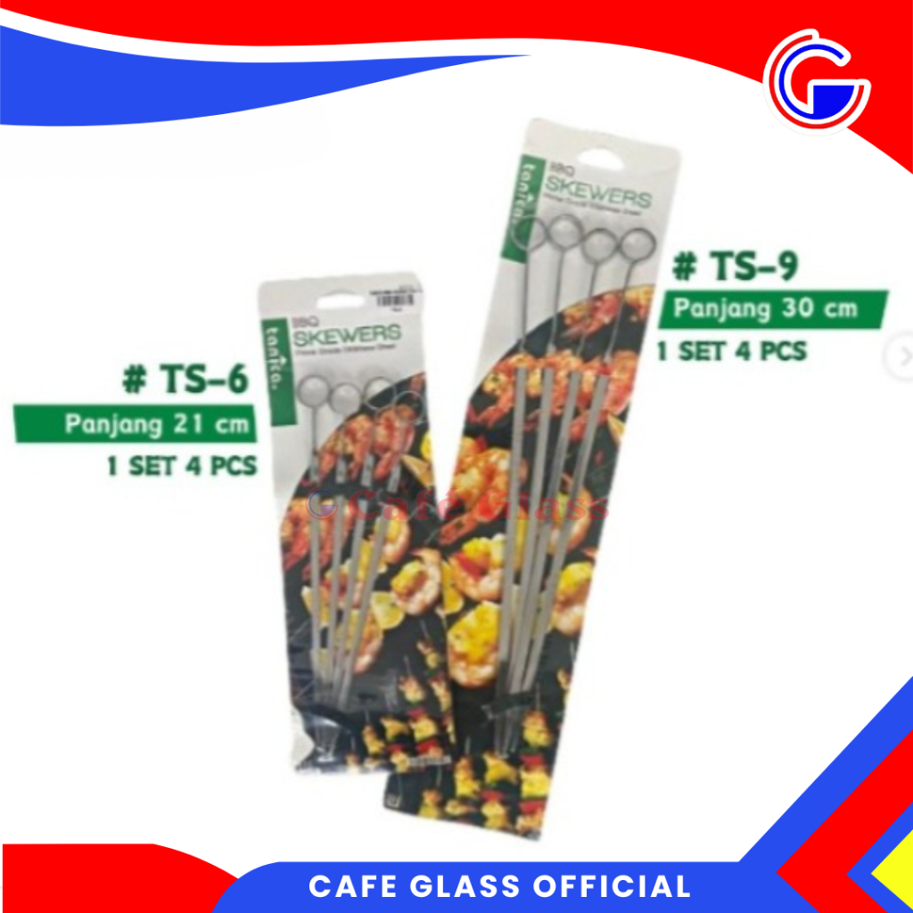 Tusukan Barbeque Bahan Syainless - Skewer Ts-6 Tanica - Tusuk Daging Kebab