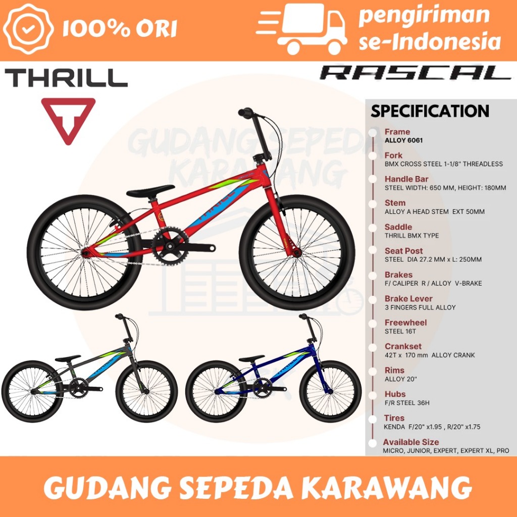 Jual SEPEDA BMX THRILL RASCAL EXPERT SATIN 20INCH | Shopee Indonesia
