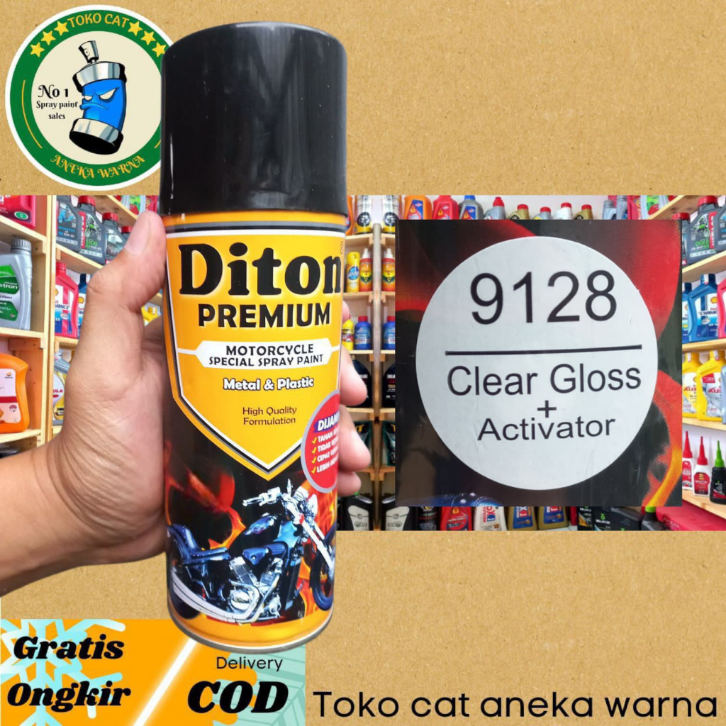 Jual DITON PREMIUM 9128 CLEAR GLOSS GLOSSY 400ML CAT SEMPROT SPRAY ...