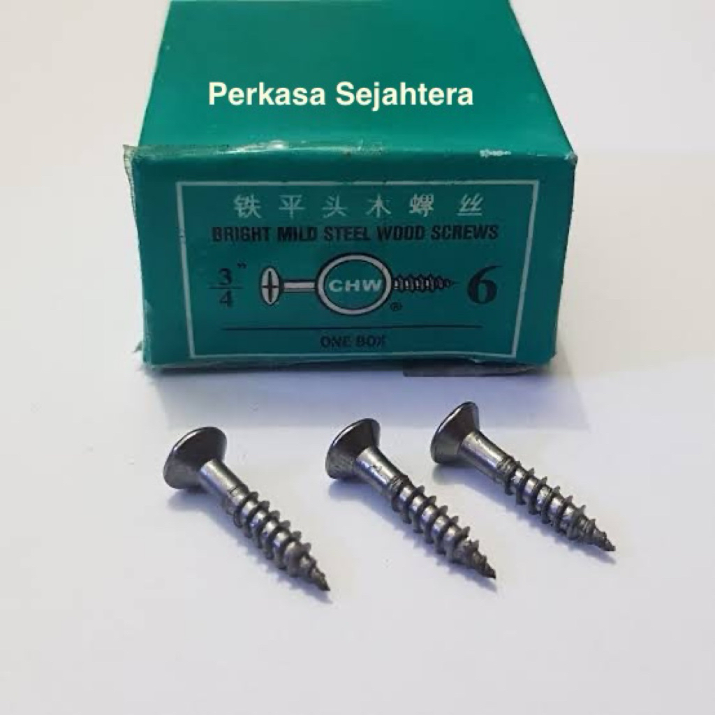 Jual Sekrup Skrup Kayu CHW + 3/4 Inch x 6 / Wood Screw CHW 3/4” x 6 ...