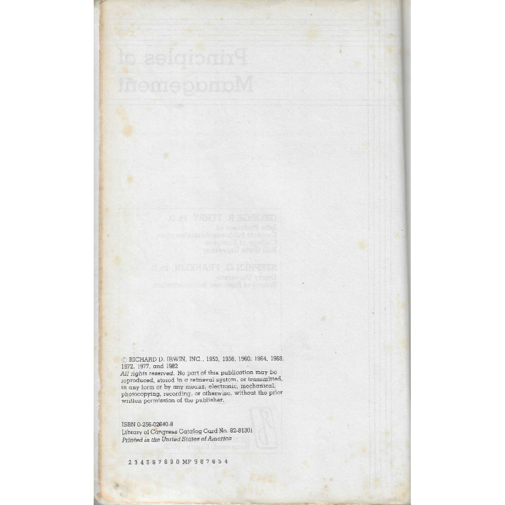 Jual Buku PRINCIPLES OF MANAGEMENT Penulis GEORGE R. TERRY, PH.D ...