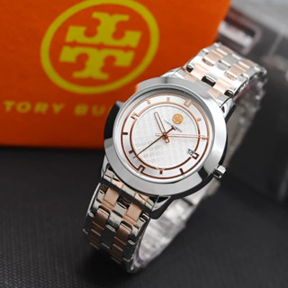 特別価格！ Tory Burch Classic Chronograph Bracelet TBW1034 Tory Chronograph Watch, T Monogram Jacquard/ Leather/ Gold
