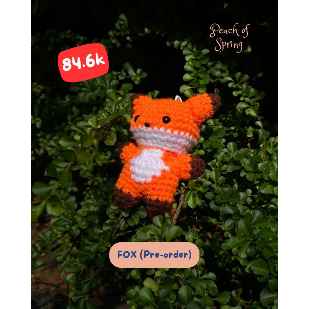 Jual Fox Bag Charm Keychain Crochet | Gantungan Rubah Rajut | Shopee ...