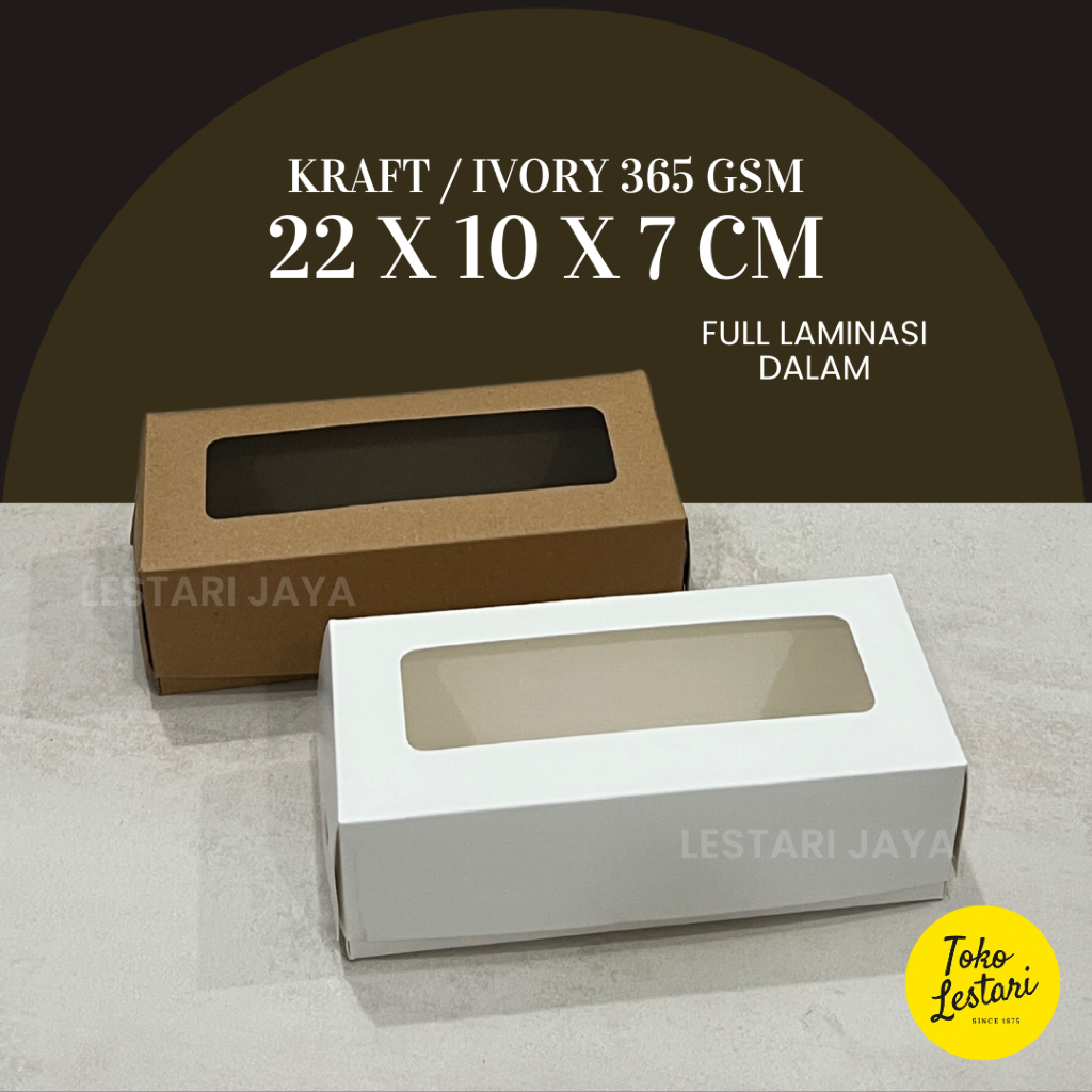 Jual Box Ivory Kraft LAMINASI JENDELA Untuk Kotak Kue Roti Bolu Gulung ...