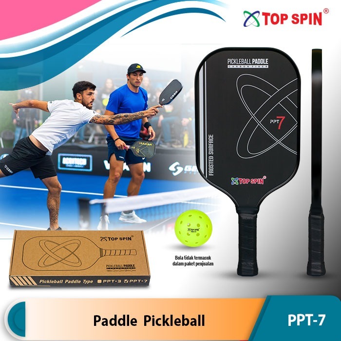 Jual Top Spin Paddle Pickleball PPT-7 Tebal 14mm dan 16mm Raket Padel ...