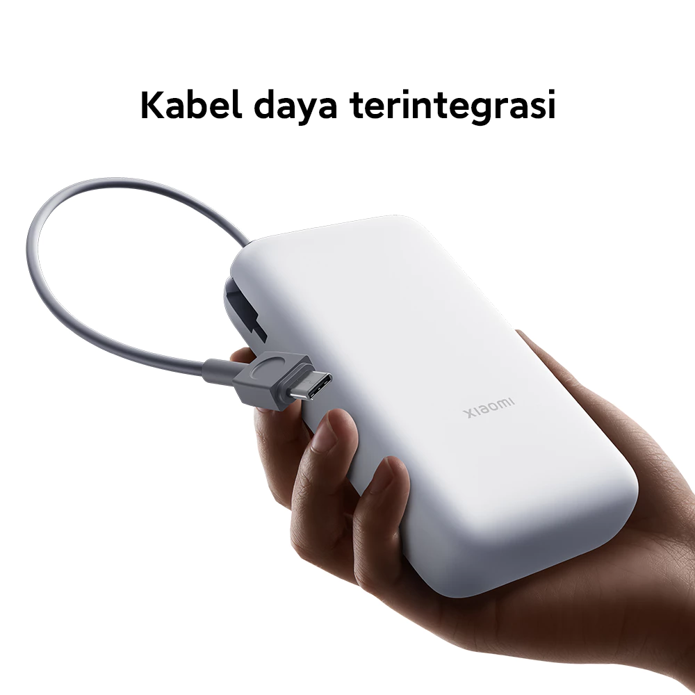Xiaomi Power Bank 20000mAh (Integrated Cable) | Kabel daya terintegrasi | Kapasitas baterai ultra-besar 20000mAh