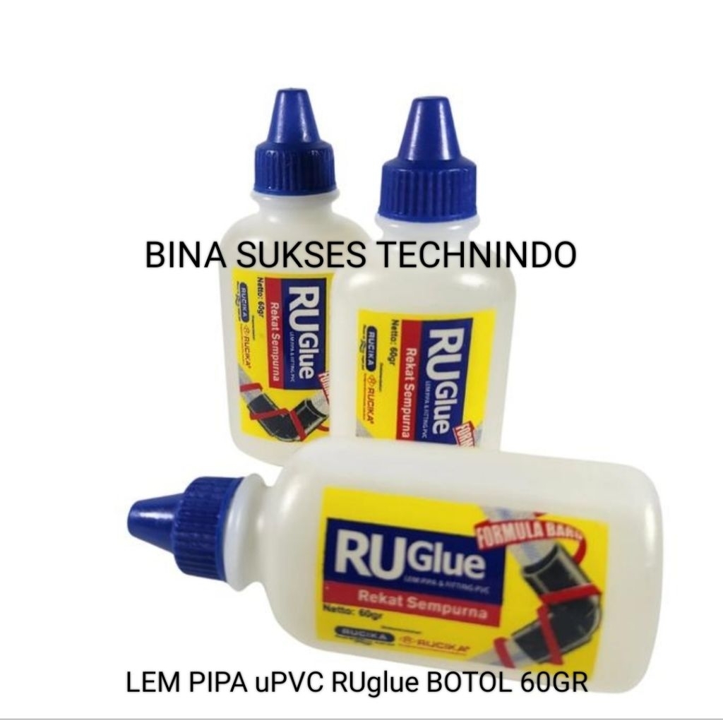 Jual LEM PIPA uPVC PVC RUCIKA RUglue RU glue RUGLU BOTOL 60GR 60 GR ...