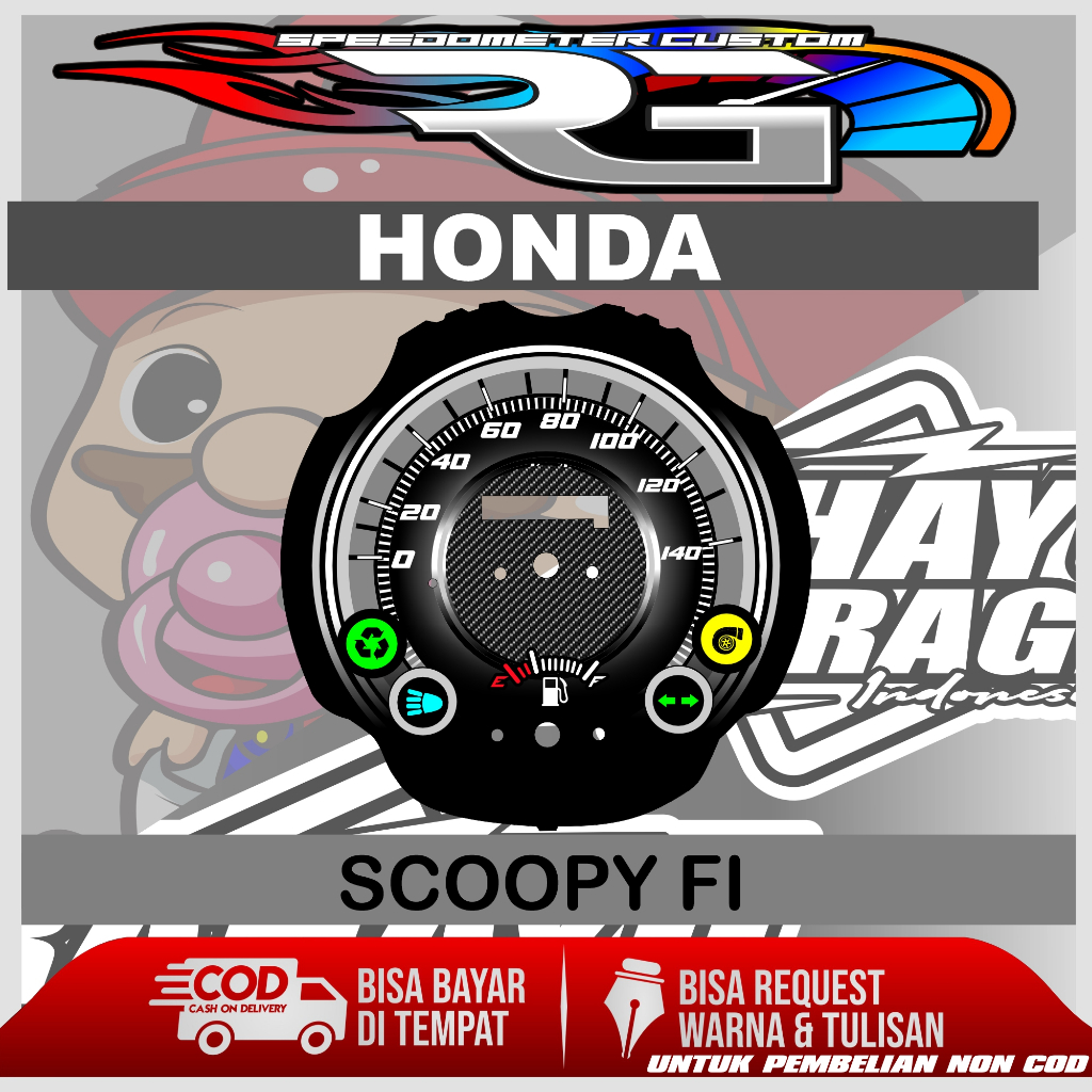 Jual PAPAN SPEEDOMETER CUSTOM HONDA SCOOPY FI PANEL SPEDOMETER CUSTOM ...