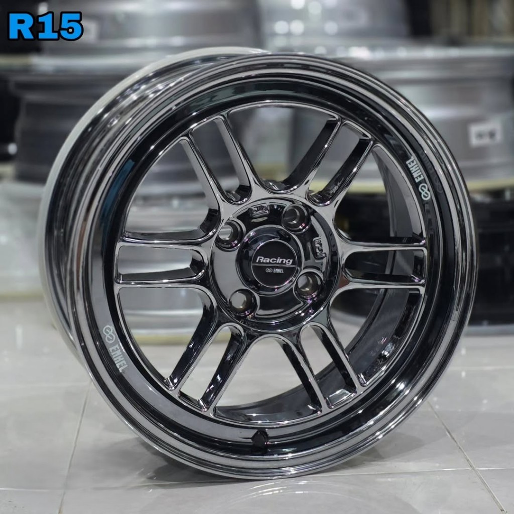 Jual velg ring 15 lebar 7 ENKEI RPF1 BLACK CROME R15 brio mobilio jazz ...