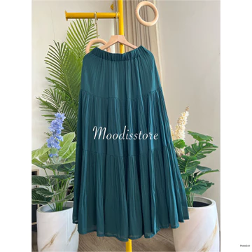 Moodis Bianca Skirt Rok Plisket Maxi Panjang