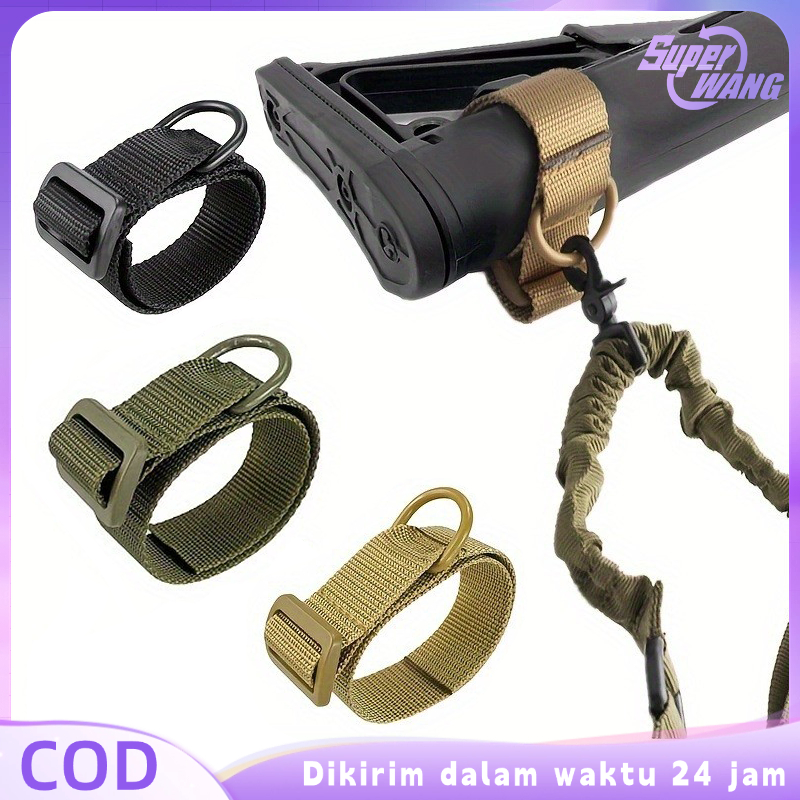 Jual 41cm Tactical Nylon Belt Tactical ButtStock Sling Adapter Rifle ...