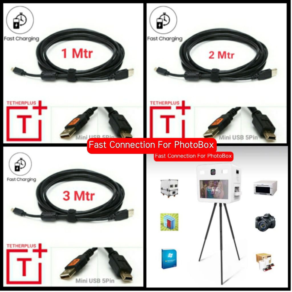 Jual TetherPlus Mini usb Kabel Data Kamera Mini USB 2.0 5pin Mini-B ...