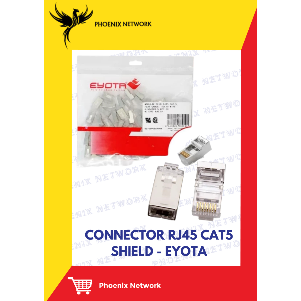 Jual CONNECTOR RJ45 CAT5 SHIELD - EYOTA / CONNECTOR MODULER PLUG RJ45 ...
