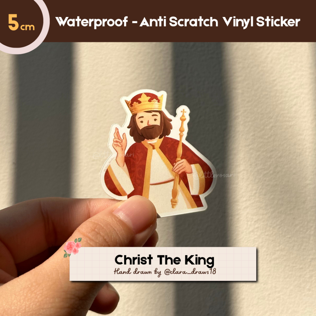 Jual Stiker Katolik Waterproof - Kristus Raja| Vinyl Anti Gores 5cm ...